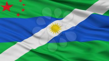 Mongua City Flag, Country Colombia, Boyaca Department, Closeup View, 3D Rendering