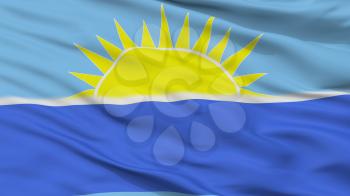 Riohacha City Flag, Country Colombia, Closeup View, 3D Rendering