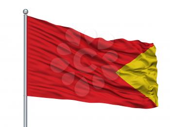Santander De Quilichao City Flag On Flagpole, Country Colombia, Cauca Department, Isolated On White Background, 3D Rendering