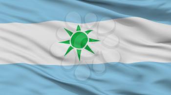 Sitionuevo City Flag, Country Colombia, Magdalena Department, Closeup View, 3D Rendering
