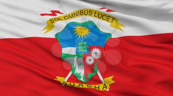 Soacha City Flag, Country Colombia, Cundinamarca Department, Closeup View, 3D Rendering