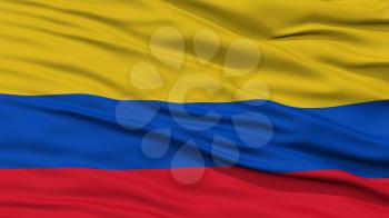 Closeup Colombia Flag, Waving in the Wind, High Resolution