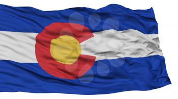 Isolated Colorado Flag, USA state, Waving on White Background, High Resolution