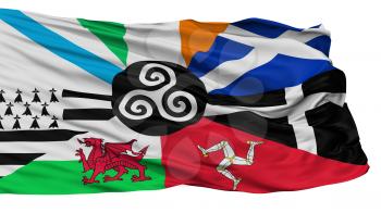 Combined Of The Celtic Nations Isolated Flag With White Background, 3D Rendering