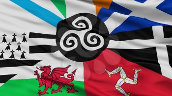 Combined Of The Celtic Nations Closeup Flag, 3D Rendering