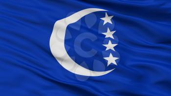 Grande Comore City Flag, Country Comoros, Closeup View, 3D Rendering