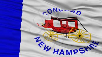 Closeup Concord Flag, Capital of New Hampshire State, Flying in the Wind