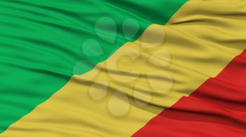 Closeup Congo BrazzavilleFlag, Waving in the Wind, High Resolution