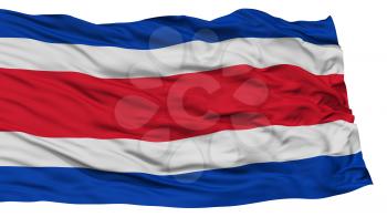 Isolated Costa Rica Flag, Waving on White Background, High Resolution