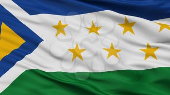 Grecia City Flag, Country Costa Rica, Closeup View, 3D Rendering