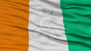 Closeup Cote dIvoire Flag, Waving in the Wind, High Resolution