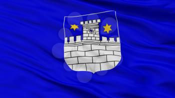 Cakovec City Flag, Country Croatia, Closeup View, 3D Rendering