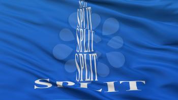 Split City Flag, Country Croatia, Closeup View, 3D Rendering