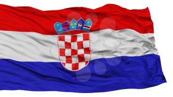 Isolated Croatia Flag, Waving on White Background, High Resolution
