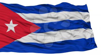 Isolated Cuba Flag, Waving on White Background, High Resolution