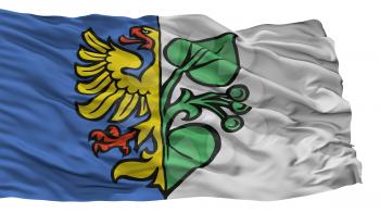 Karwina Flag City Flag, Country Czech Republic, Isolated On White Background, 3D Rendering