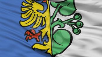 Karwina Flag City Flag, Country Czech Republic, Closeup View, 3D Rendering