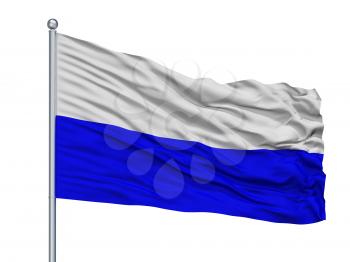 Mlada Boleslav City Flag On Flagpole, Country Czech Republic, Isolated On White Background, 3D Rendering