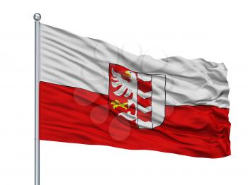 Opava Flag City Flag On Flagpole, Country Czech Republic, Isolated On White Background, 3D Rendering