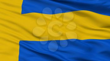 Teplice City Flag, Country Czech Republic, Closeup View, 3D Rendering