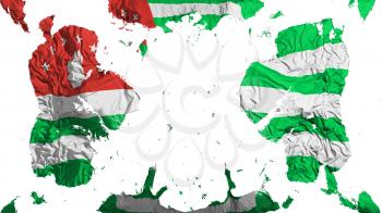 Scattered Abkhazia flag, white background, 3d rendering