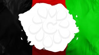 Broken Afghanistan flag, white background, 3d rendering