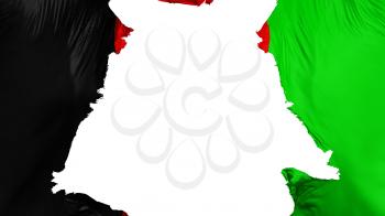 Afghanistan flag ripped apart, white background, 3d rendering