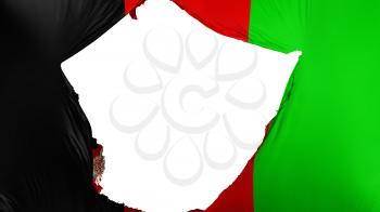 Cracked Afghanistan flag, white background, 3d rendering