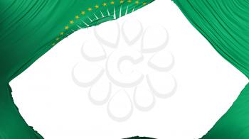Divided African Union flag, white background, 3d rendering