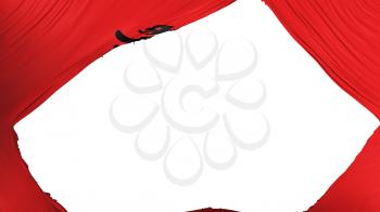 Divided Albania flag, white background, 3d rendering