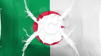 Algeria flag with a hole, white background, 3d rendering
