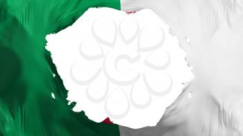 Broken Algeria flag, white background, 3d rendering
