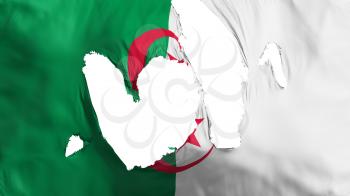 Ragged Algeria flag, white background, 3d rendering