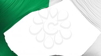 Divided Algeria flag, white background, 3d rendering