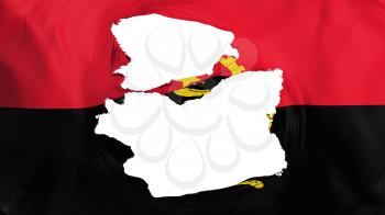 Tattered Angola flag, white background, 3d rendering