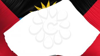 Divided Antigua and Barbuda flag, white background, 3d rendering