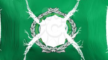 Arab League flag with a hole, white background, 3d rendering