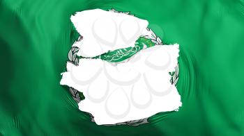 Tattered Arab League flag, white background, 3d rendering