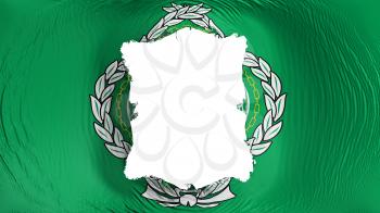 Square hole in the Arab League flag, white background, 3d rendering