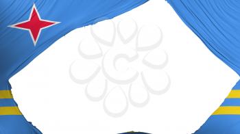 Divided Aruba flag, white background, 3d rendering