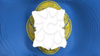 Square hole in the Atlanta city, capital of Georgia state flag, white background, 3d rendering