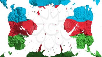 Scattered Azerbaijan flag, white background, 3d rendering