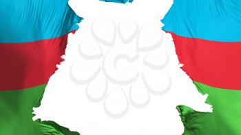 Azerbaijan flag ripped apart, white background, 3d rendering