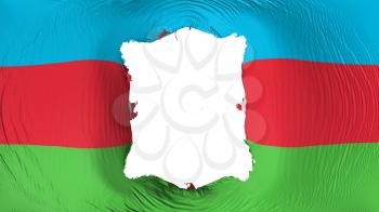 Square hole in the Azerbaijan flag, white background, 3d rendering
