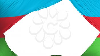 Divided Azerbaijan flag, white background, 3d rendering