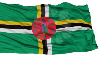 Isolated Dominica Flag, Waving on White Background, High Resolution