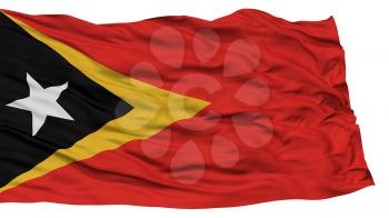 Isolated East Timor Flag, Waving on White Background, High Resolution