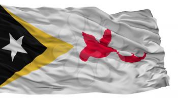 Baucau City Flag, Country East Timor, Isolated On White Background, 3D Rendering