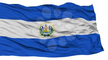 Isolated El Salvador Flag, Waving on White Background, High Resolution