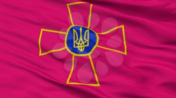 Ensign Of Ukrainian Armed Forces Flag, Closeup View, 3D Rendering